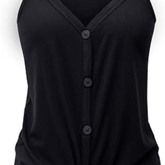 Women's Button-down Tank Tops Basic Shirts for Casual Summer Tops - Picture 3 of 5